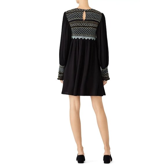 143 FREE PEOPLE Black Late Night Picnic Mini Dress M - Picture 13 of 16